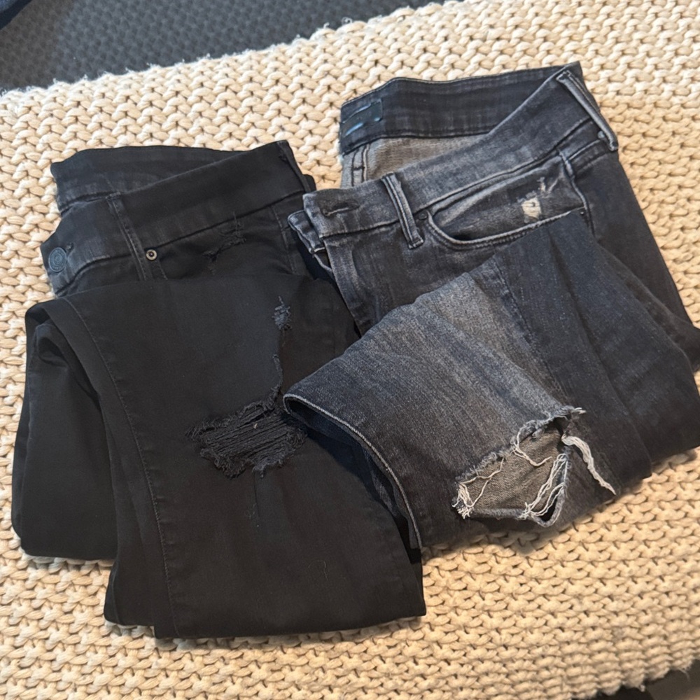 MOTHER Black and Gray Skinny Jeans